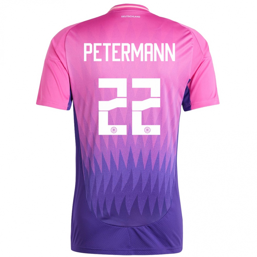 Gyermek Labdarúgás Németország Lena Petermann #22 Pink Lila Idegenbeli Jersey 24-26 Mez Póló Ing