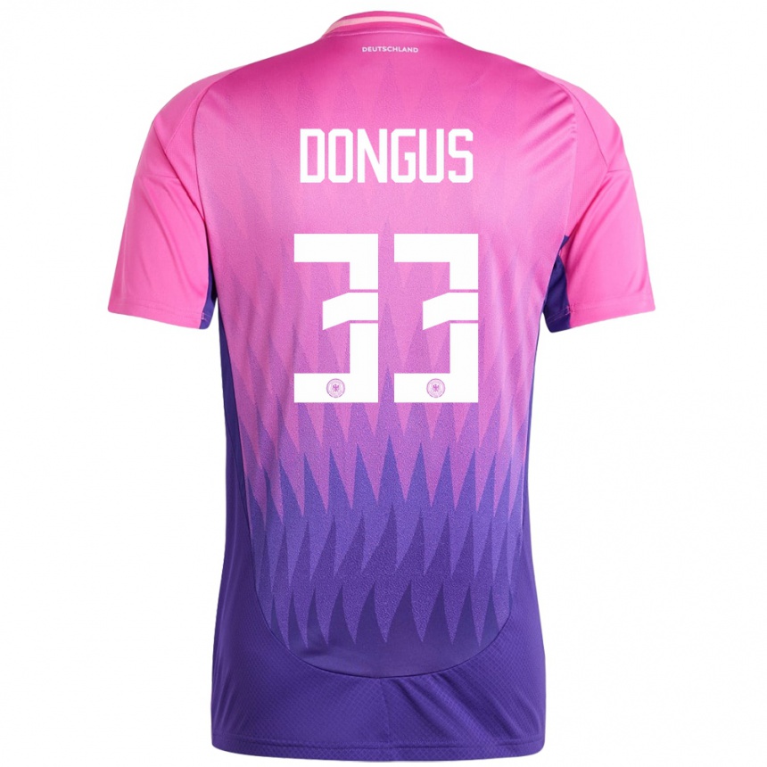 Gyermek Labdarúgás Németország Fabienne Dongus #33 Pink Lila Idegenbeli Jersey 24-26 Mez Póló Ing