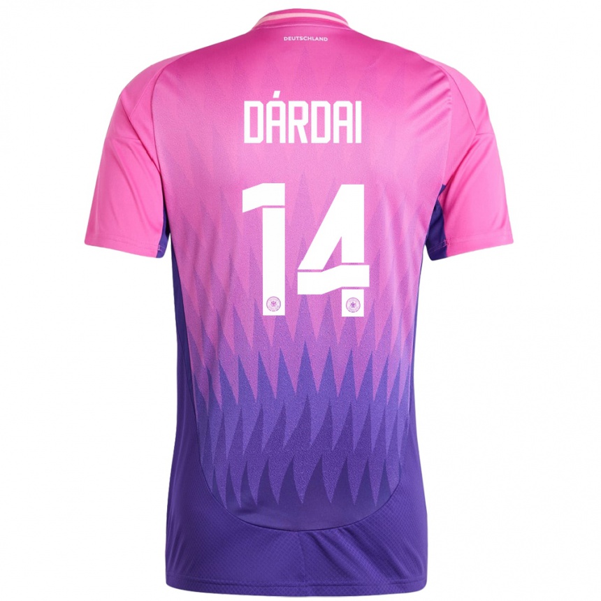 Gyermek Labdarúgás Németország Marton Dardai #14 Pink Lila Idegenbeli Jersey 24-26 Mez Póló Ing