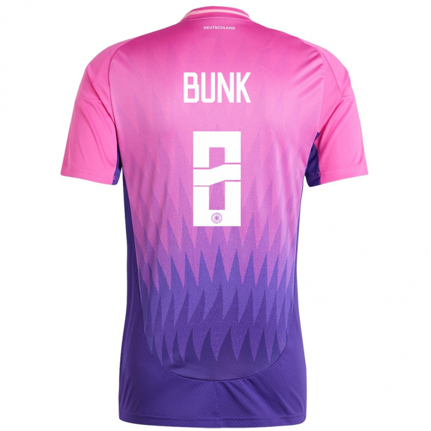 Gyermek Labdarúgás Németország Daniel Bunk #8 Pink Lila Idegenbeli Jersey 24-26 Mez Póló Ing