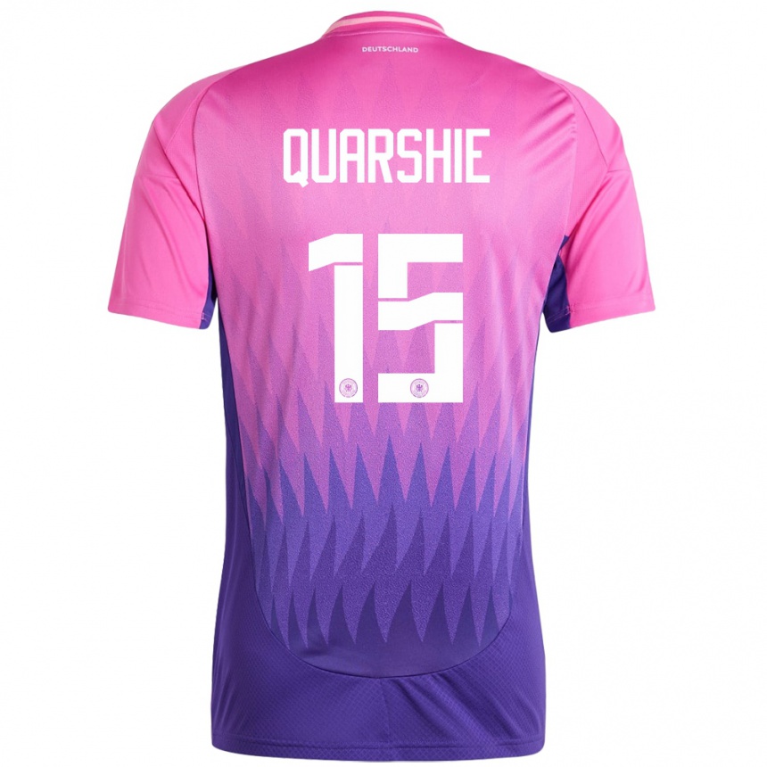 Gyermek Labdarúgás Németország Joshua Quarshie #15 Pink Lila Idegenbeli Jersey 24-26 Mez Póló Ing