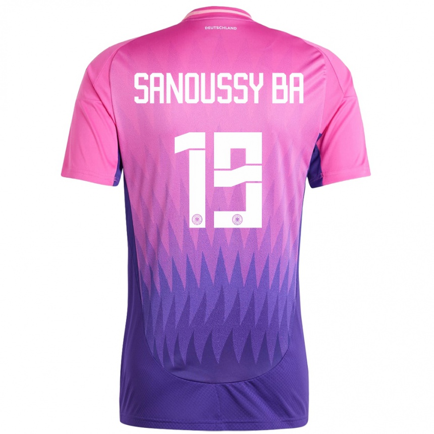 Gyermek Labdarúgás Németország Sanoussy Ba #19 Pink Lila Idegenbeli Jersey 24-26 Mez Póló Ing