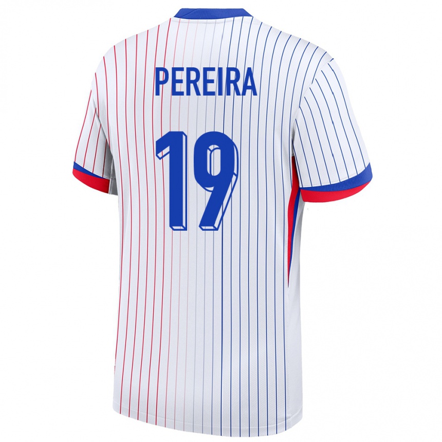 Gyermek Labdarúgás Franciaország Brayann Pereira #19 Fehér Idegenbeli Jersey 24-26 Mez Póló Ing