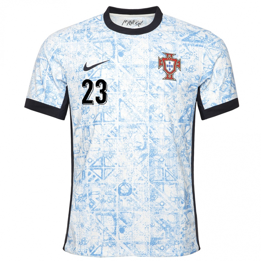 Gyermek Labdarúgás Portugália Vitinha #23 Krémkék Idegenbeli Jersey 24-26 Mez Póló Ing