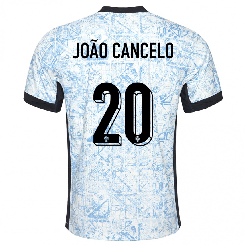 Gyermek Labdarúgás Portugália Joao Cancelo #20 Krémkék Idegenbeli Jersey 24-26 Mez Póló Ing