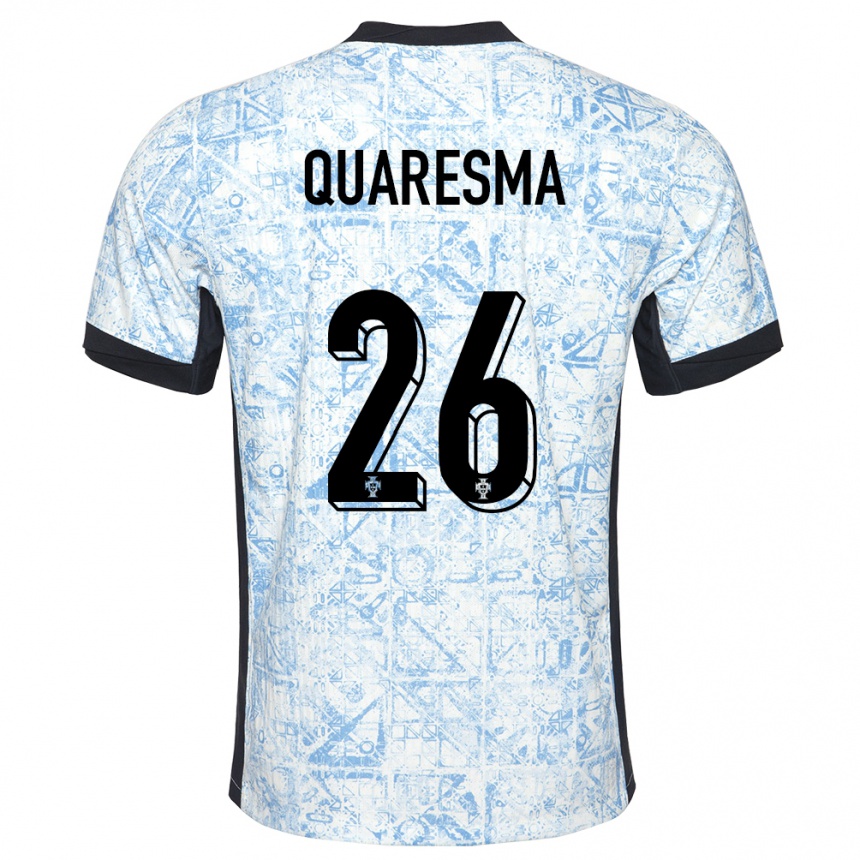 Gyermek Labdarúgás Portugália Eduardo Quaresma #26 Krémkék Idegenbeli Jersey 24-26 Mez Póló Ing