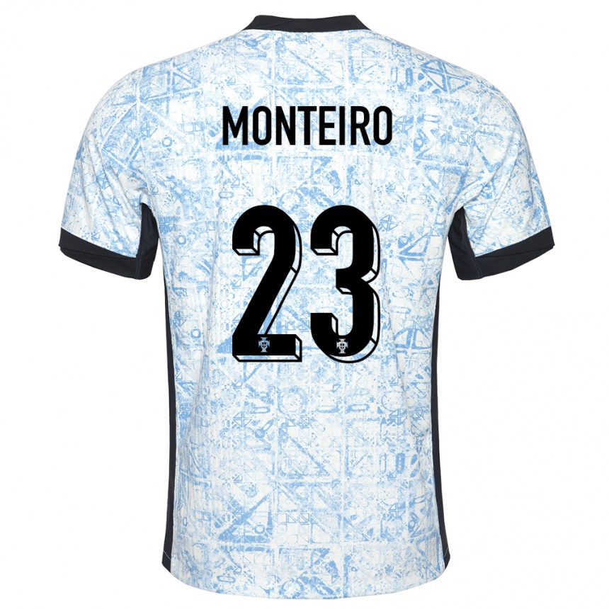 Gyermek Labdarúgás Portugália David Monteiro #23 Krémkék Idegenbeli Jersey 24-26 Mez Póló Ing