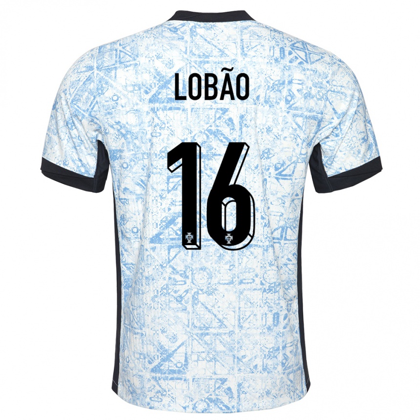 Gyermek Labdarúgás Portugália Diogo Lobao #16 Krémkék Idegenbeli Jersey 24-26 Mez Póló Ing