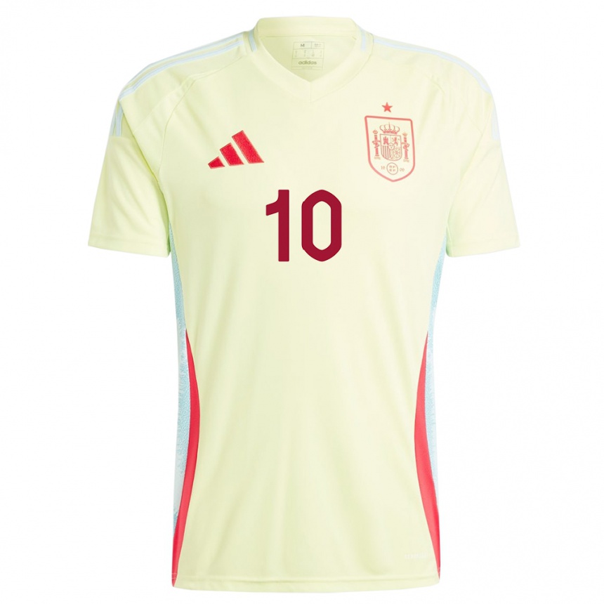 Gyermek Labdarúgás Spanyolország Nerea Eizagirre #10 Sárga Idegenbeli Jersey 24-26 Mez Póló Ing