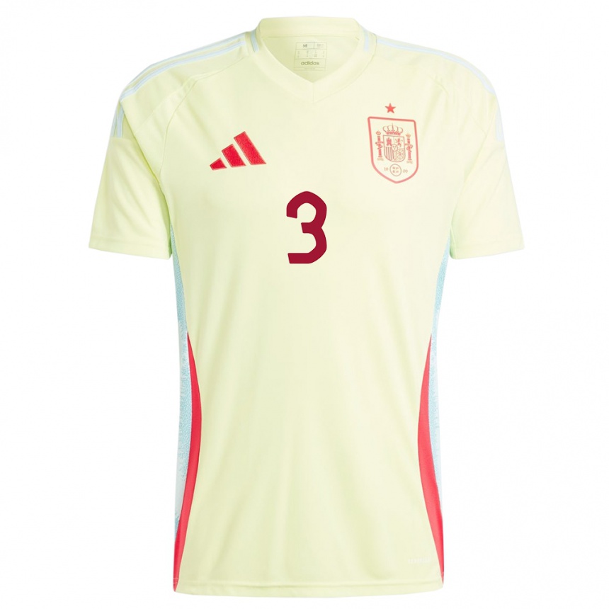 Gyermek Labdarúgás Spanyolország Leila Ouahabi #3 Sárga Idegenbeli Jersey 24-26 Mez Póló Ing