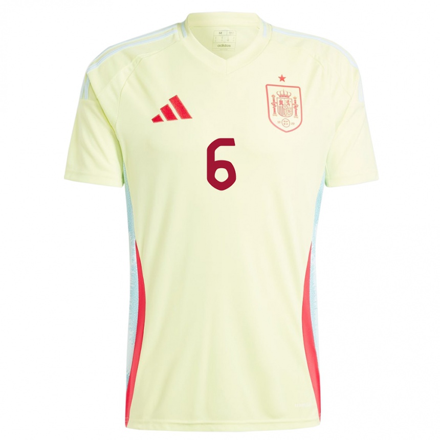 Gyermek Labdarúgás Spanyolország Gerard Hernandez #6 Sárga Idegenbeli Jersey 24-26 Mez Póló Ing