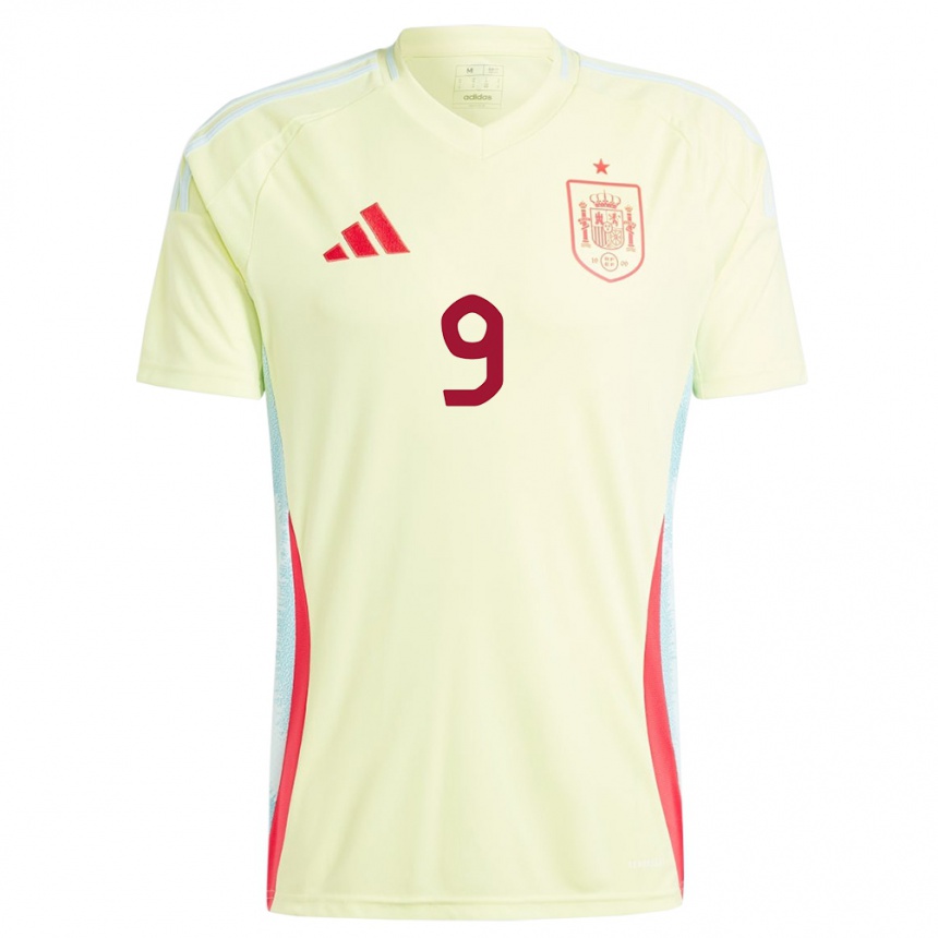 Gyermek Labdarúgás Spanyolország Mariona Caldentey #9 Sárga Idegenbeli Jersey 24-26 Mez Póló Ing