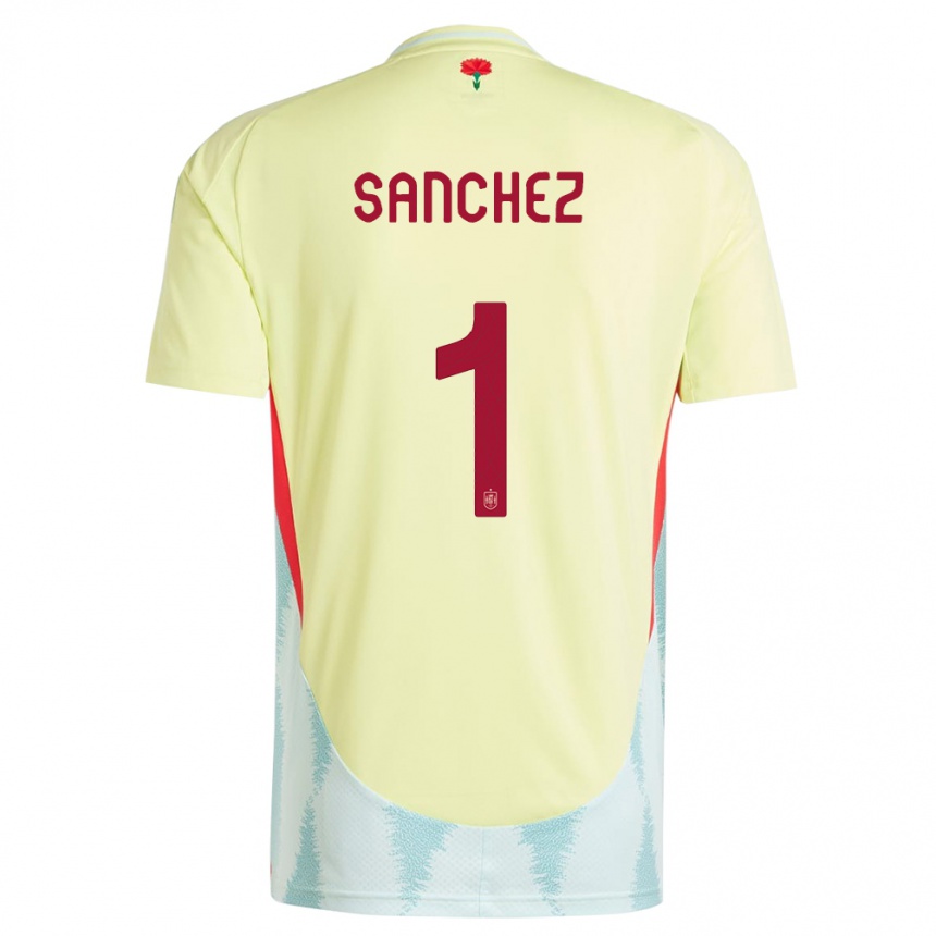 Gyermek Labdarúgás Spanyolország Robert Sanchez #1 Sárga Idegenbeli Jersey 24-26 Mez Póló Ing