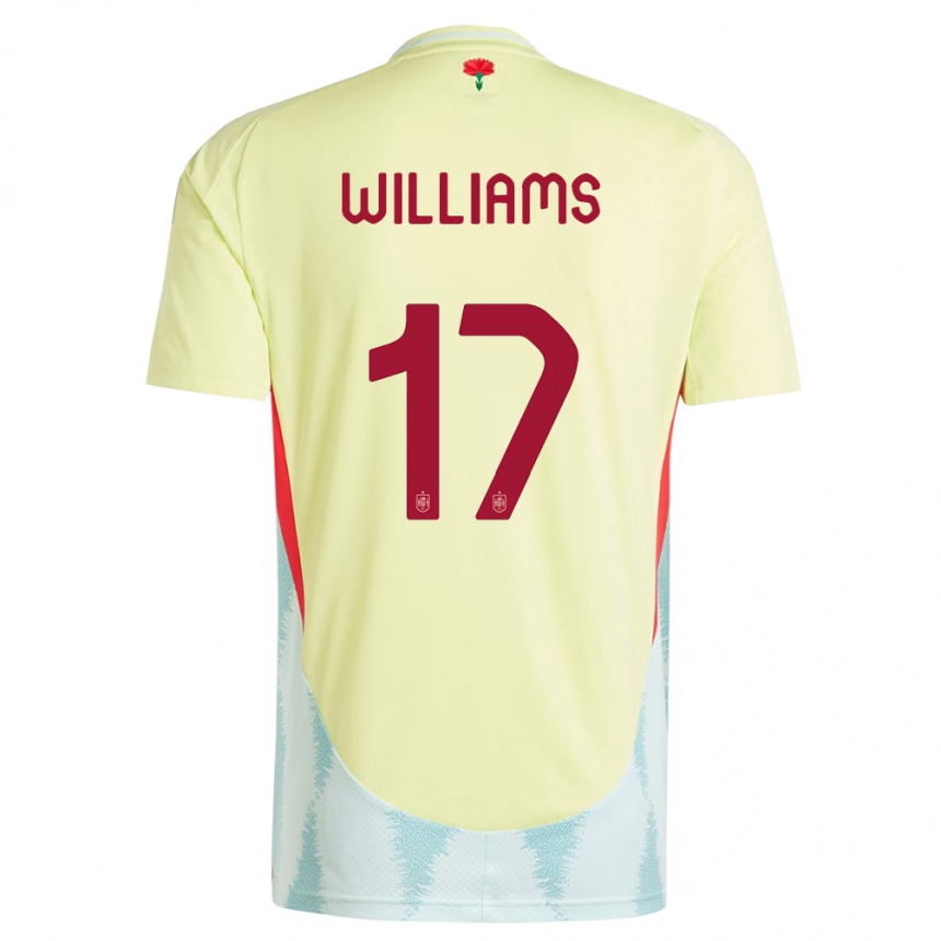 Gyermek Labdarúgás Spanyolország Nico Williams #17 Sárga Idegenbeli Jersey 24-26 Mez Póló Ing