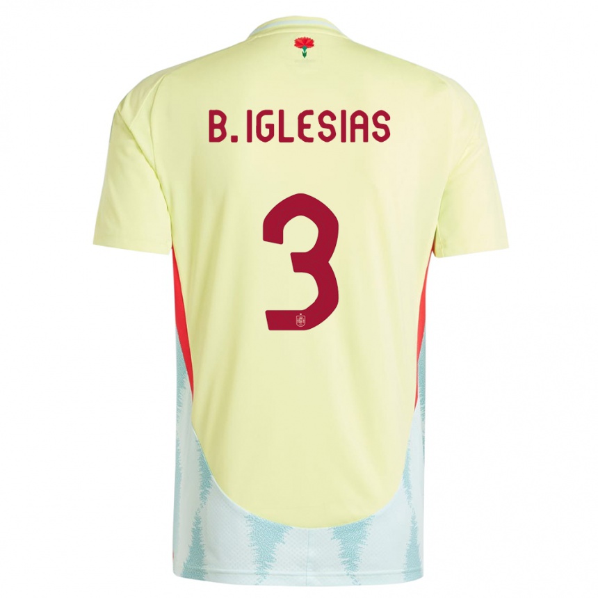 Gyermek Labdarúgás Spanyolország Borja Iglesias #3 Sárga Idegenbeli Jersey 24-26 Mez Póló Ing