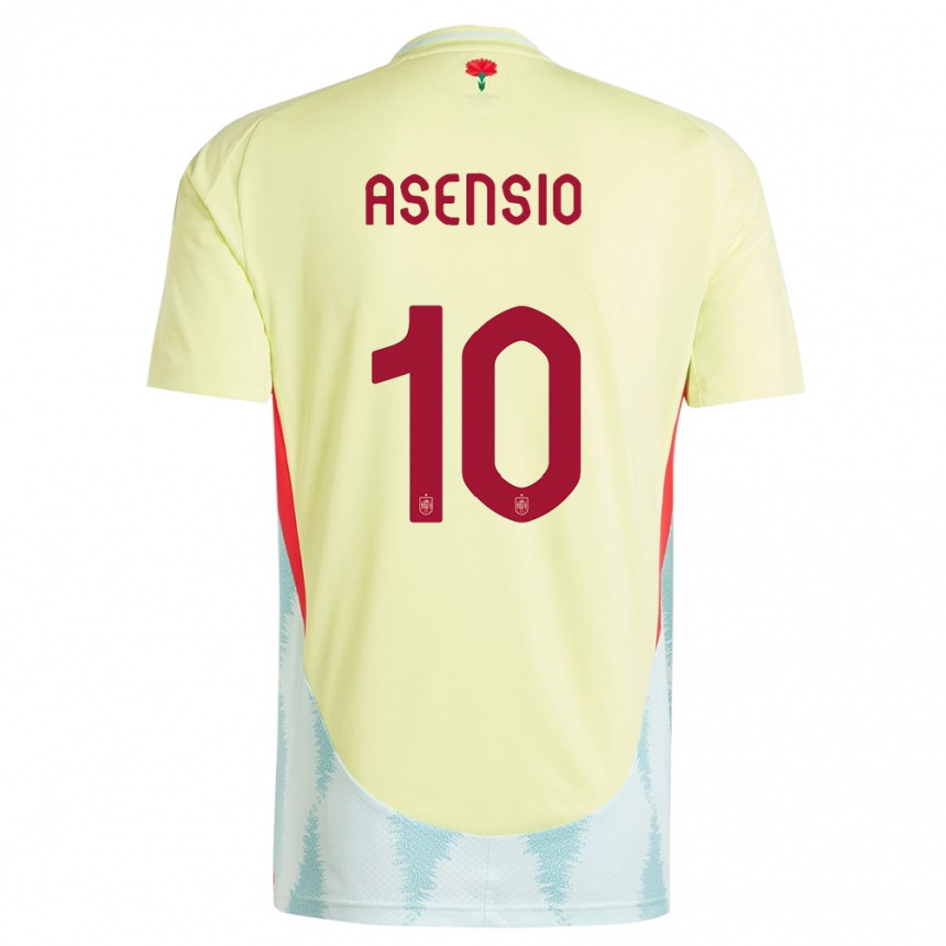 Gyermek Labdarúgás Spanyolország Marco Asensio #10 Sárga Idegenbeli Jersey 24-26 Mez Póló Ing