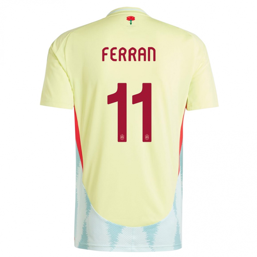 Gyermek Labdarúgás Spanyolország Ferran Torres #11 Sárga Idegenbeli Jersey 24-26 Mez Póló Ing