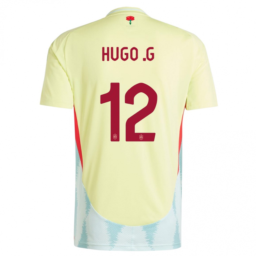 Gyermek Labdarúgás Spanyolország Hugo Guillamon #12 Sárga Idegenbeli Jersey 24-26 Mez Póló Ing