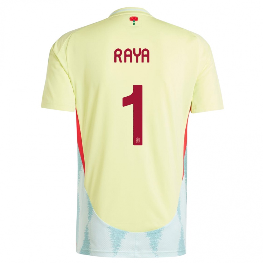 Gyermek Labdarúgás Spanyolország David Raya #1 Sárga Idegenbeli Jersey 24-26 Mez Póló Ing