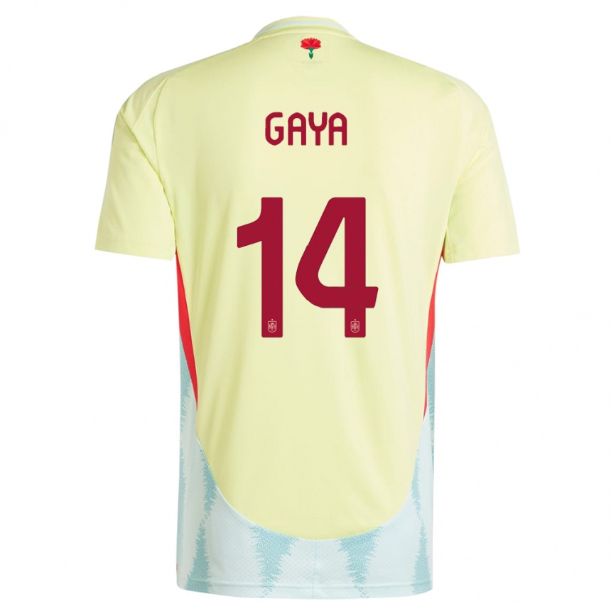 Gyermek Labdarúgás Spanyolország Jose Gaya #14 Sárga Idegenbeli Jersey 24-26 Mez Póló Ing