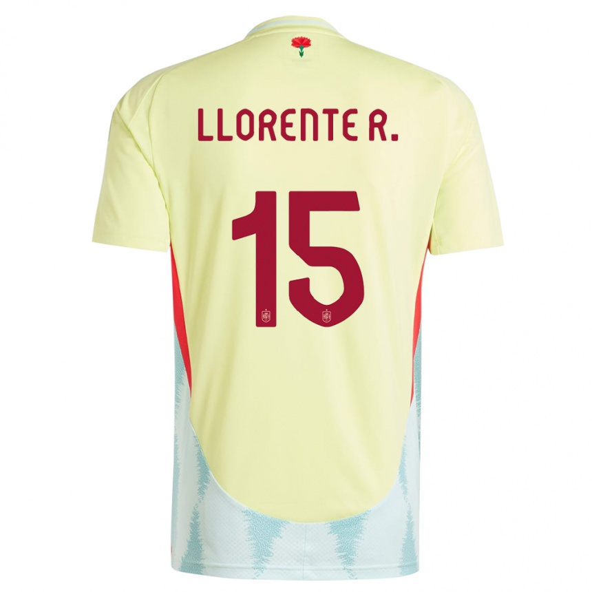 Gyermek Labdarúgás Spanyolország Diego Llorente #15 Sárga Idegenbeli Jersey 24-26 Mez Póló Ing