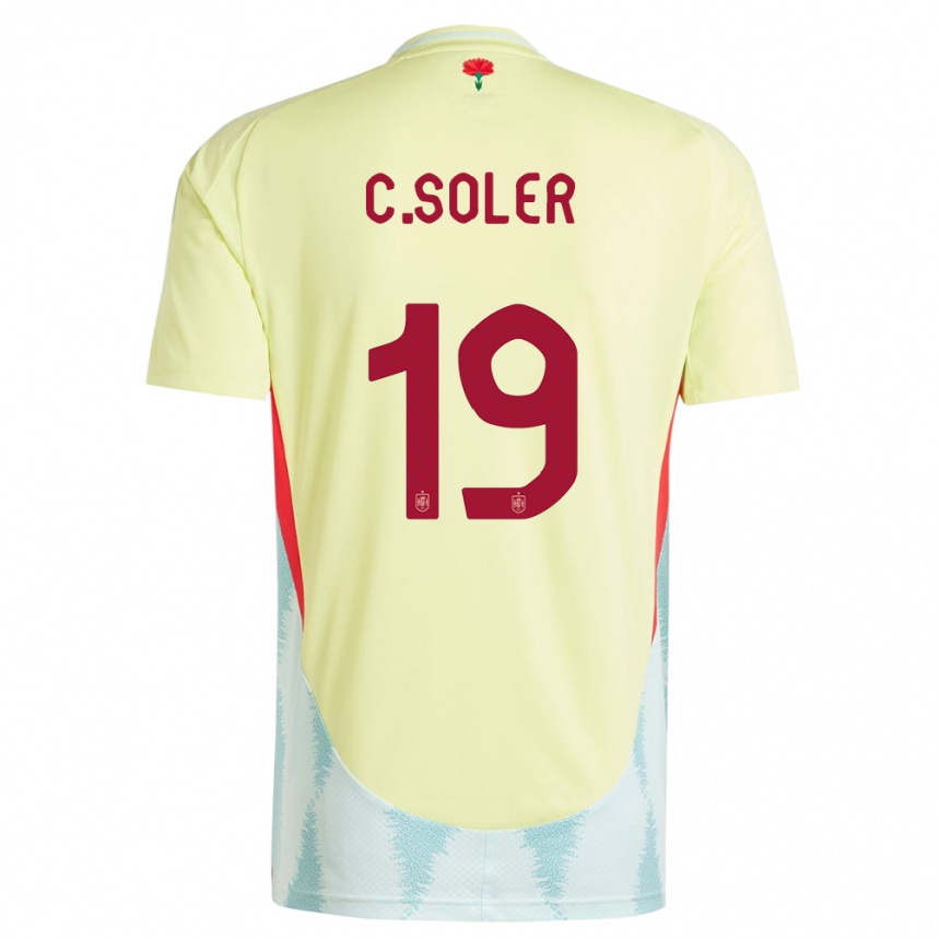 Gyermek Labdarúgás Spanyolország Carlos Soler #19 Sárga Idegenbeli Jersey 24-26 Mez Póló Ing