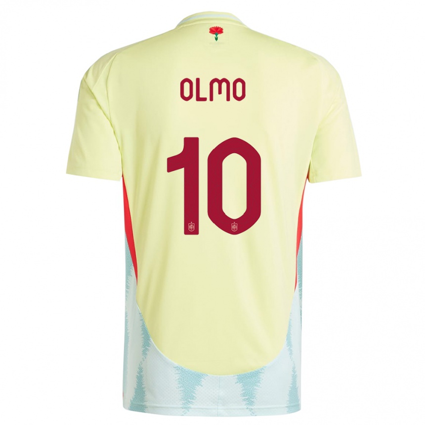 Gyermek Labdarúgás Spanyolország Dani Olmo #10 Sárga Idegenbeli Jersey 24-26 Mez Póló Ing