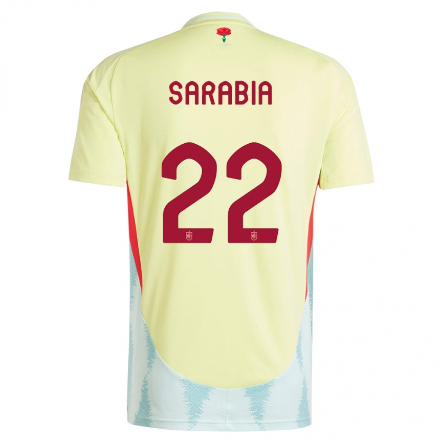 Gyermek Labdarúgás Spanyolország Pablo Sarabia #22 Sárga Idegenbeli Jersey 24-26 Mez Póló Ing