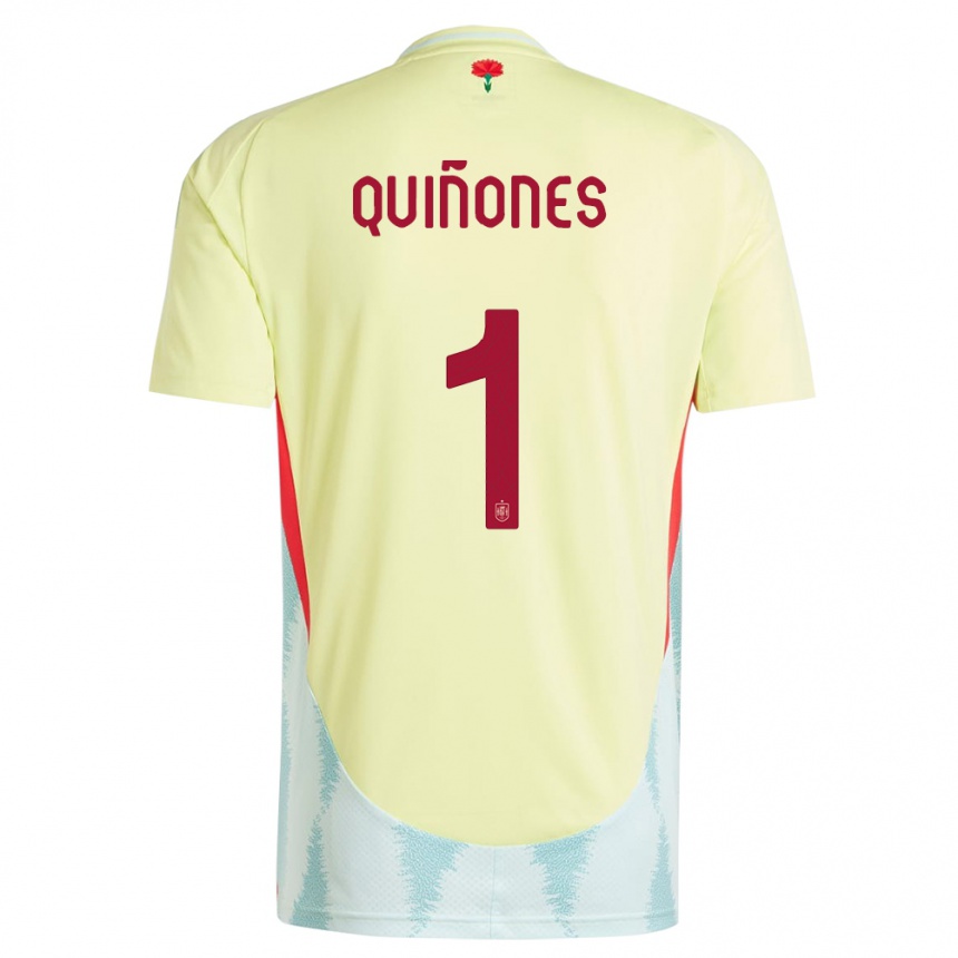 Gyermek Labdarúgás Spanyolország Mariasun Quinones #1 Sárga Idegenbeli Jersey 24-26 Mez Póló Ing