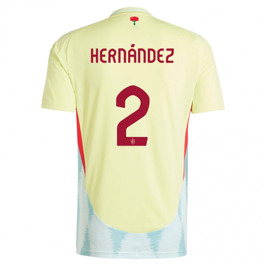 Gyermek Labdarúgás Spanyolország Oihane Hernandez #2 Sárga Idegenbeli Jersey 24-26 Mez Póló Ing