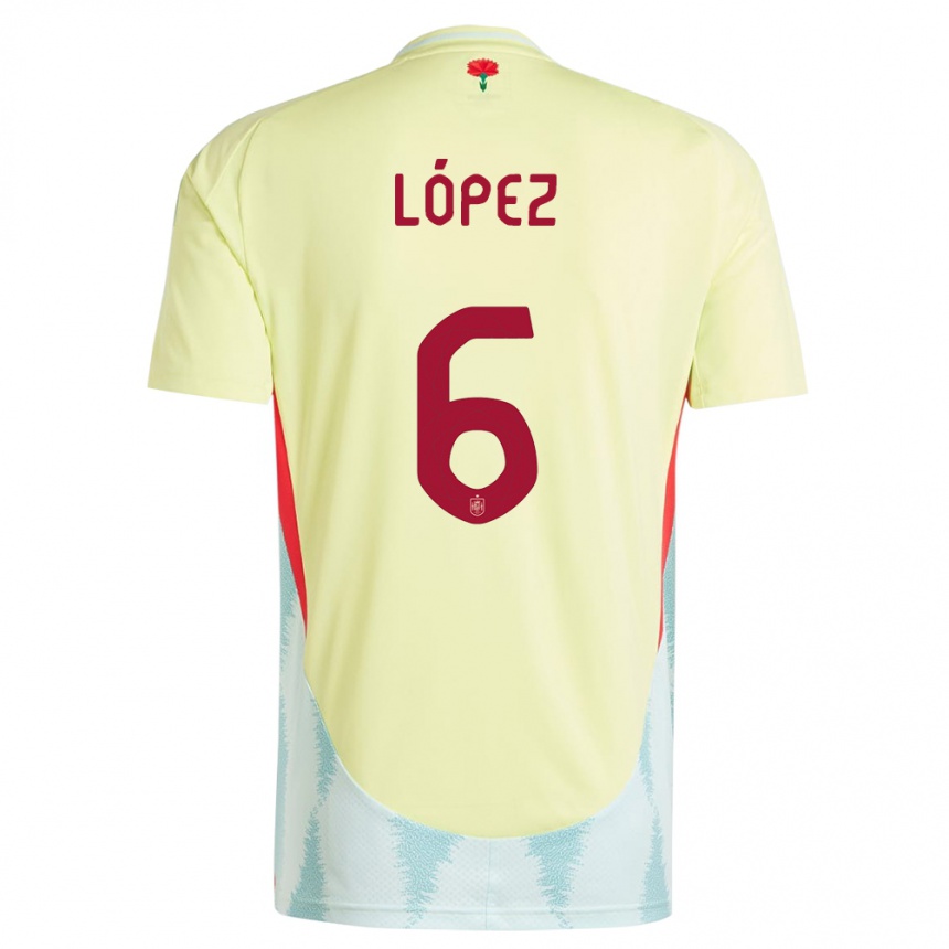 Gyermek Labdarúgás Spanyolország Maitane Lopez #6 Sárga Idegenbeli Jersey 24-26 Mez Póló Ing