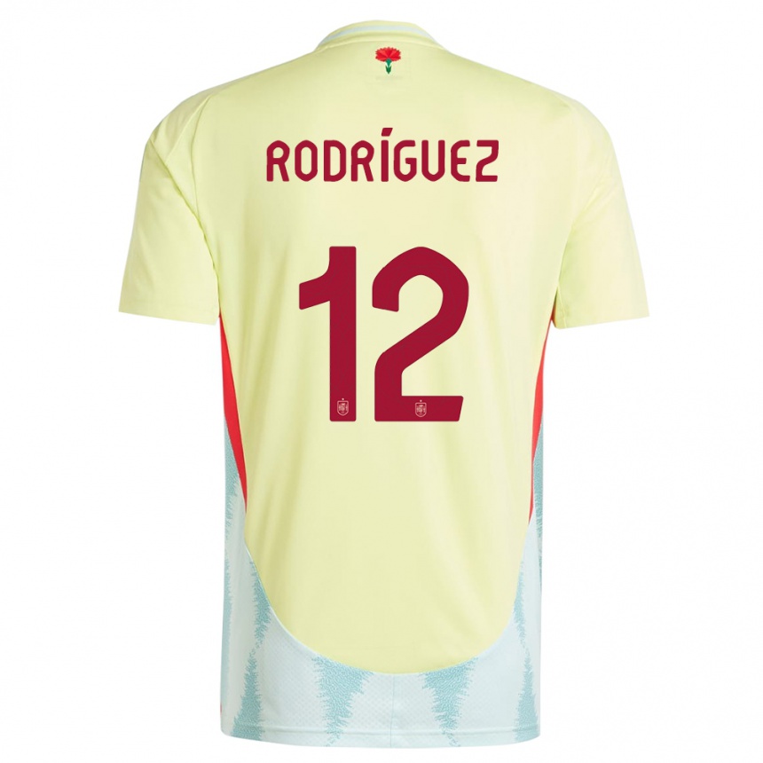 Gyermek Labdarúgás Spanyolország Lucia Rodriguez #12 Sárga Idegenbeli Jersey 24-26 Mez Póló Ing