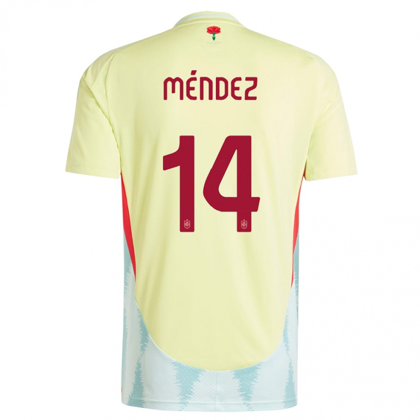 Gyermek Labdarúgás Spanyolország Maria Mendez #14 Sárga Idegenbeli Jersey 24-26 Mez Póló Ing