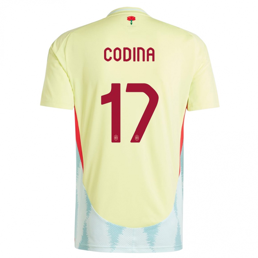 Gyermek Labdarúgás Spanyolország Laia Codina #17 Sárga Idegenbeli Jersey 24-26 Mez Póló Ing