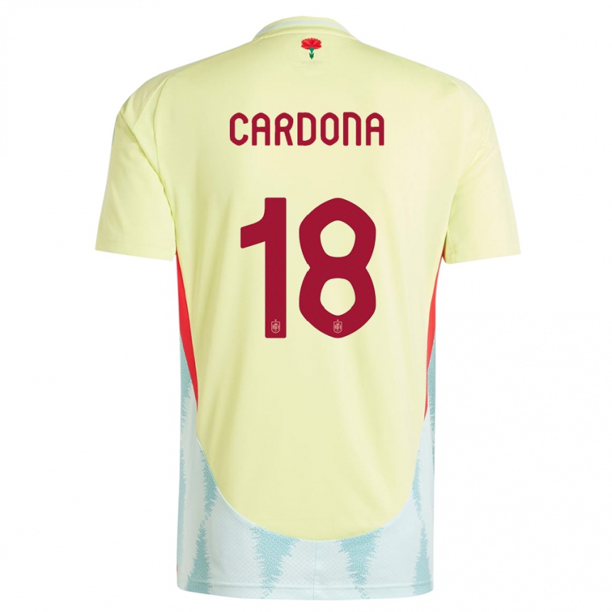 Gyermek Labdarúgás Spanyolország Marta Cardona #18 Sárga Idegenbeli Jersey 24-26 Mez Póló Ing