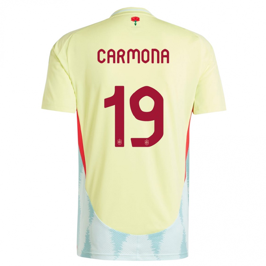 Gyermek Labdarúgás Spanyolország Olga Carmona #19 Sárga Idegenbeli Jersey 24-26 Mez Póló Ing