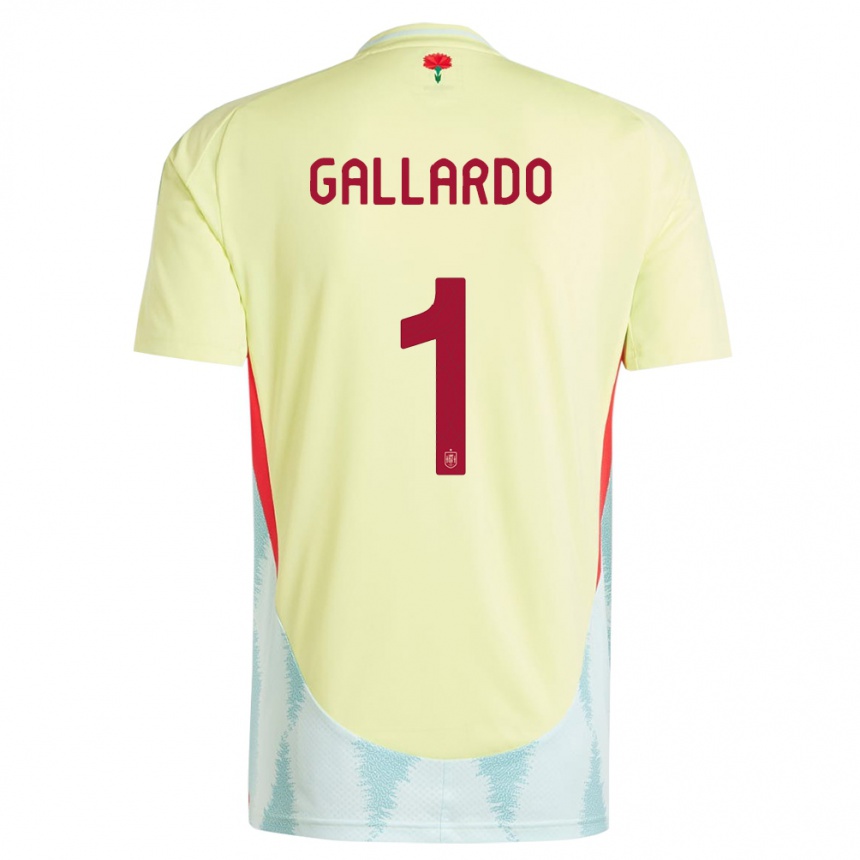 Gyermek Labdarúgás Spanyolország Dolores Gallardo #1 Sárga Idegenbeli Jersey 24-26 Mez Póló Ing