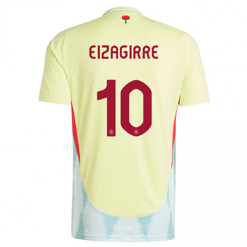 Gyermek Labdarúgás Spanyolország Nerea Eizagirre #10 Sárga Idegenbeli Jersey 24-26 Mez Póló Ing