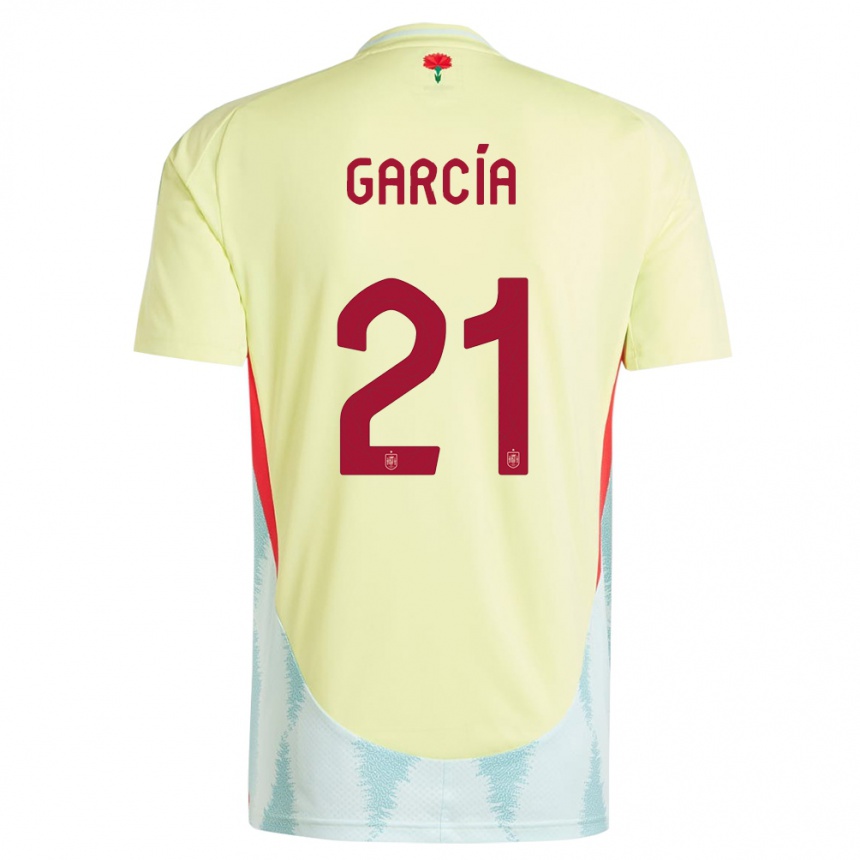 Gyermek Labdarúgás Spanyolország Sheila Garcia #21 Sárga Idegenbeli Jersey 24-26 Mez Póló Ing