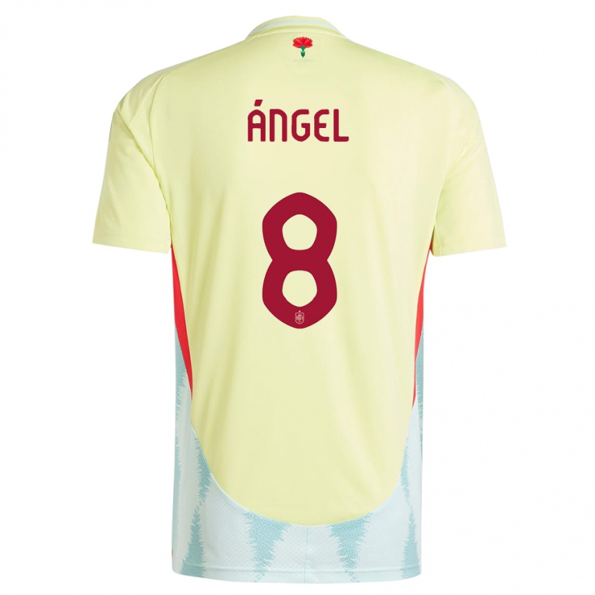 Gyermek Labdarúgás Spanyolország Manuel Angel #8 Sárga Idegenbeli Jersey 24-26 Mez Póló Ing