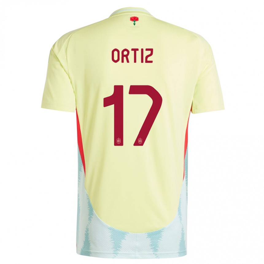 Gyermek Labdarúgás Spanyolország Angel Ortiz #17 Sárga Idegenbeli Jersey 24-26 Mez Póló Ing