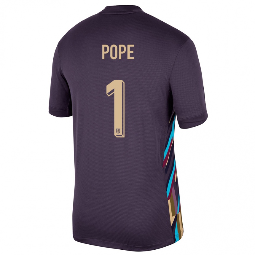 Gyermek Labdarúgás Anglia Nick Pope #1 Sötét Mazsola Idegenbeli Jersey 24-26 Mez Póló Ing