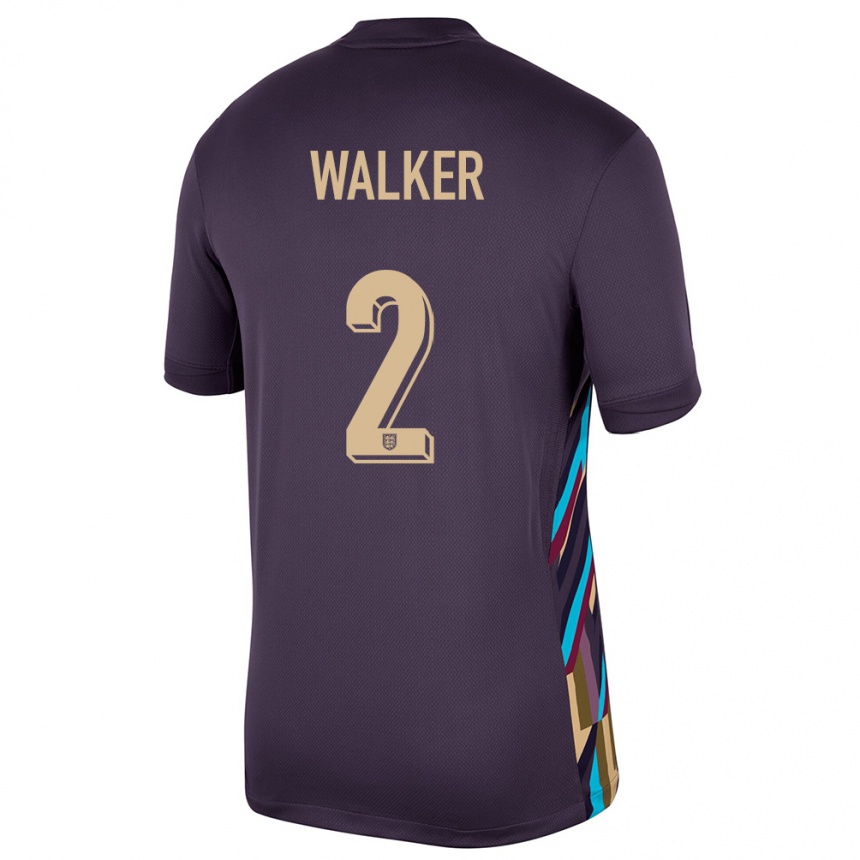 Gyermek Labdarúgás Anglia Kyle Walker #2 Sötét Mazsola Idegenbeli Jersey 24-26 Mez Póló Ing