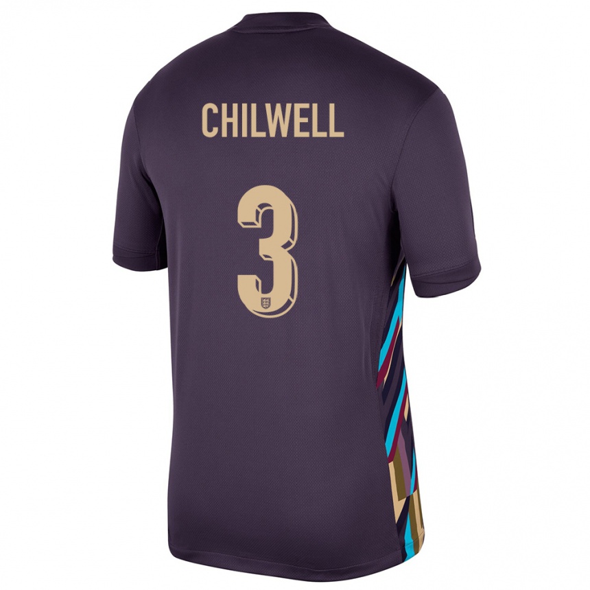 Gyermek Labdarúgás Anglia Ben Chilwell #3 Sötét Mazsola Idegenbeli Jersey 24-26 Mez Póló Ing