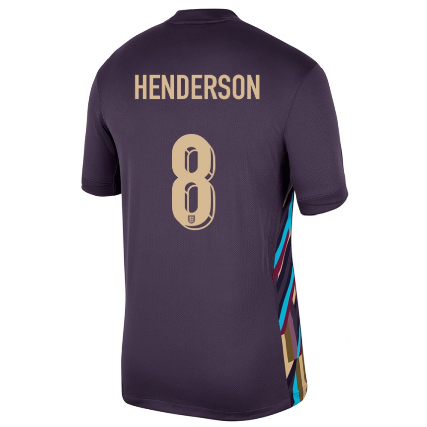 Gyermek Labdarúgás Anglia Jordan Henderson #8 Sötét Mazsola Idegenbeli Jersey 24-26 Mez Póló Ing