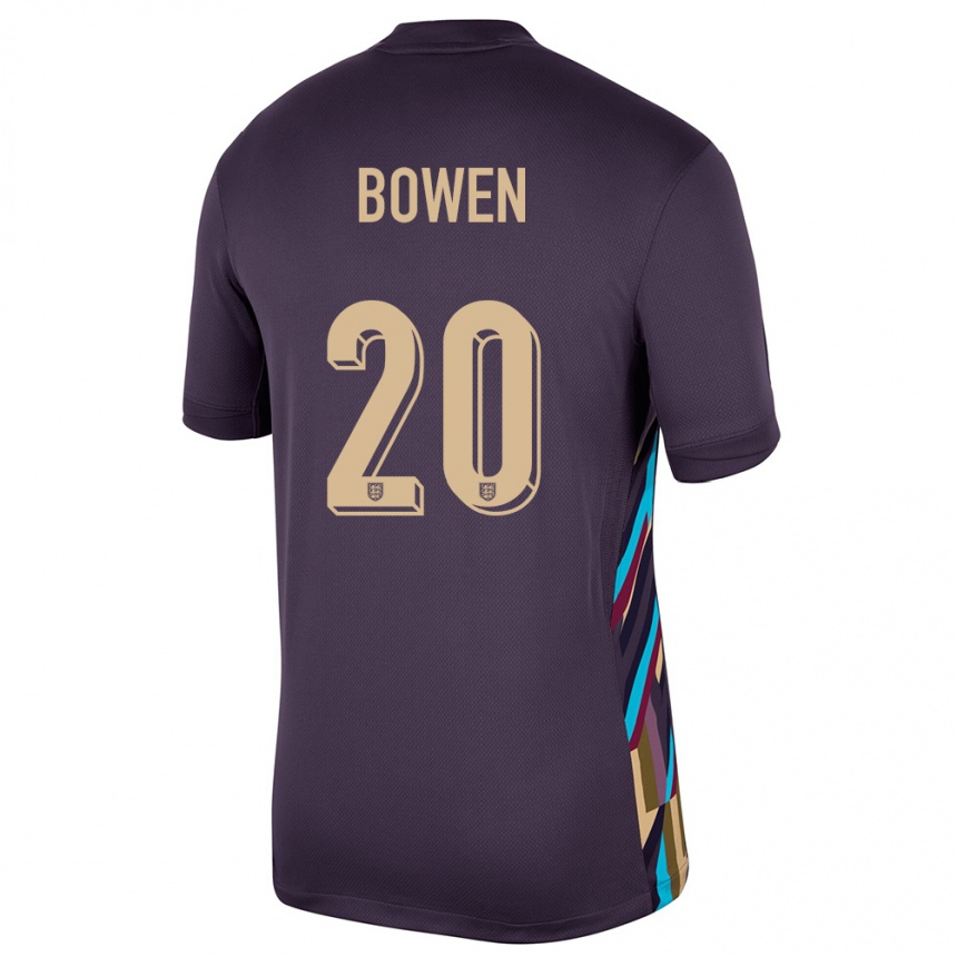 Gyermek Labdarúgás Anglia Jarrod Bowen #20 Sötét Mazsola Idegenbeli Jersey 24-26 Mez Póló Ing