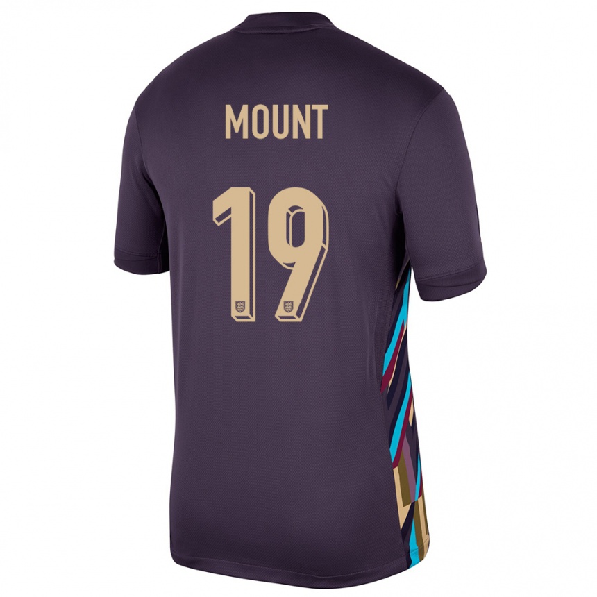 Gyermek Labdarúgás Anglia Mason Mount #19 Sötét Mazsola Idegenbeli Jersey 24-26 Mez Póló Ing