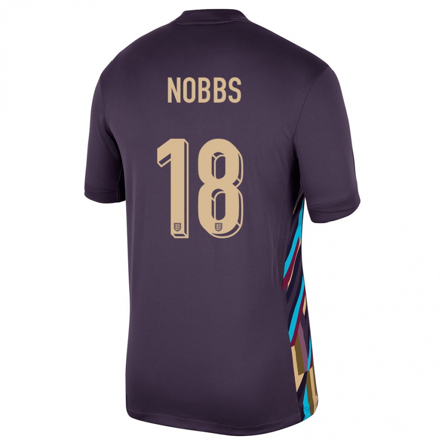 Gyermek Labdarúgás Anglia Jordan Nobbs #18 Sötét Mazsola Idegenbeli Jersey 24-26 Mez Póló Ing