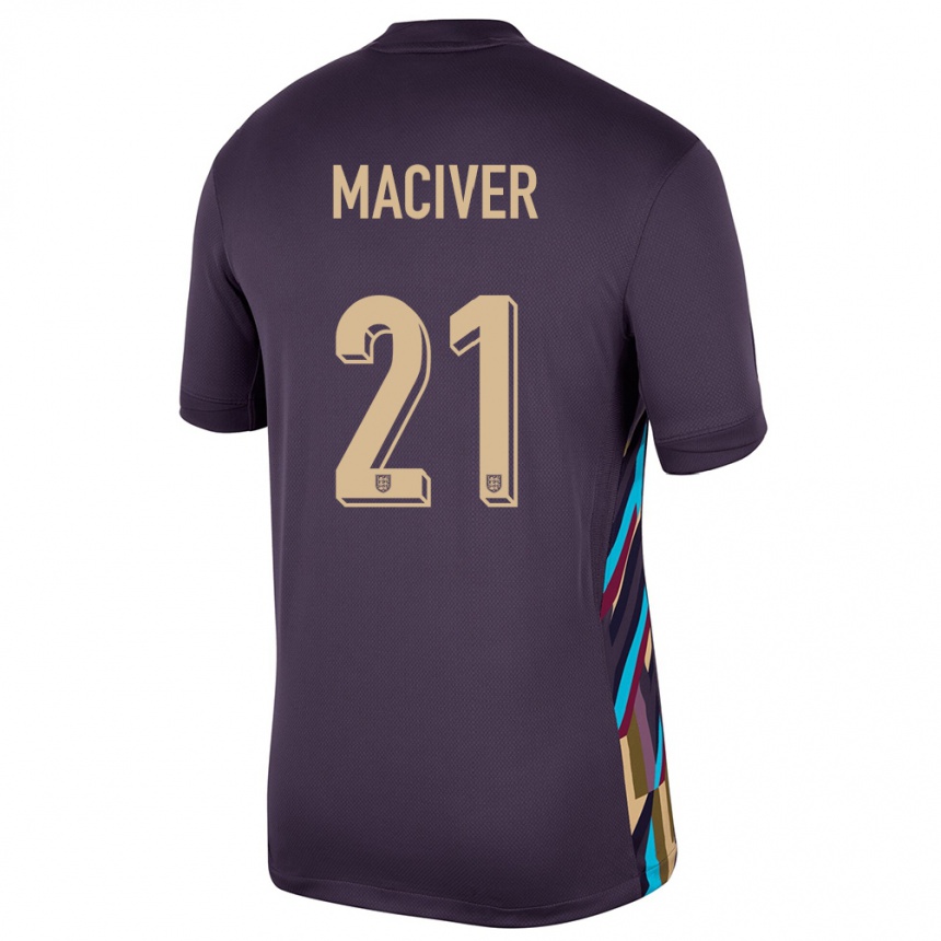 Gyermek Labdarúgás Anglia Sandy Maciver #21 Sötét Mazsola Idegenbeli Jersey 24-26 Mez Póló Ing