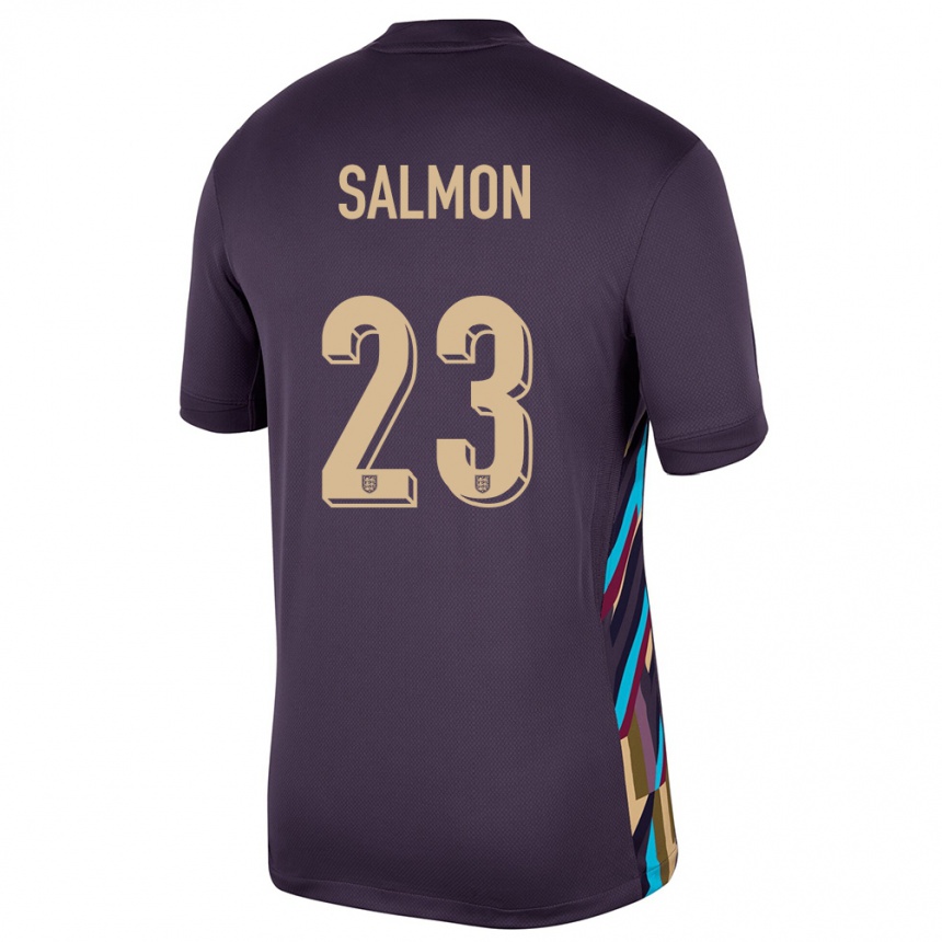 Gyermek Labdarúgás Anglia Ebony Salmon #23 Sötét Mazsola Idegenbeli Jersey 24-26 Mez Póló Ing